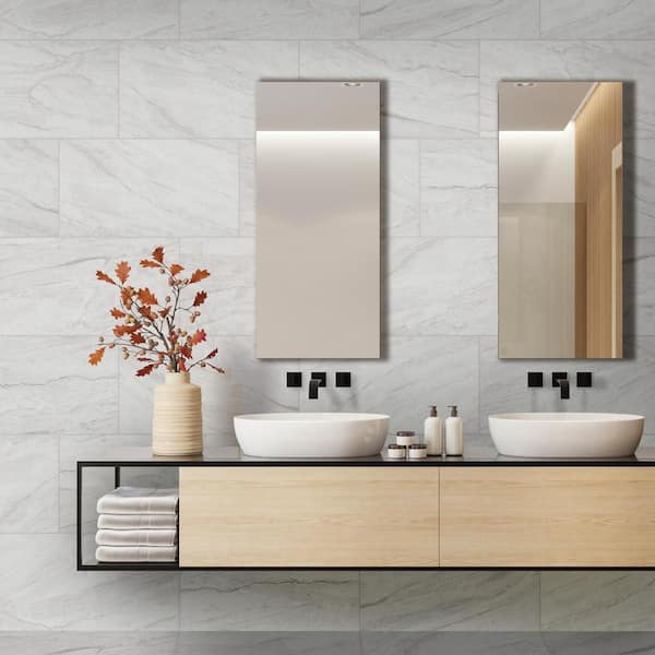 Vigo White 12 in. x 24 in. Matte Ceramic Marble Look Floor and Wall Tile (16 sq. ft./Case)
