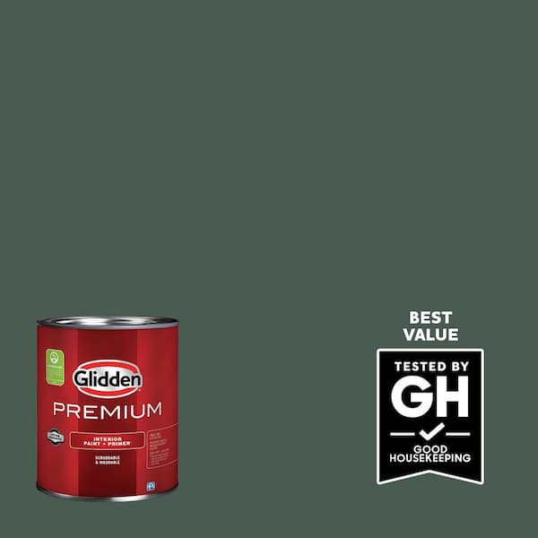 Glidden Premium 1 qt. PPG1136-7 Dark Green Velvet Semi-Gloss Interior Latex Paint