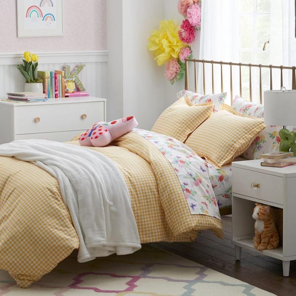 The Company Store Company Kids Yellow Gingham Organic Cotton