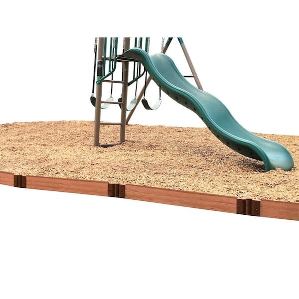 Frame It All 1 in. Profile Classic Sienna 16 ft. Straight Playground Border