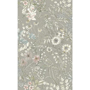 Full Bloom Beige Floral Paper Strippable Roll (Covers 56.4 sq. ft.)