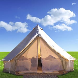 Yurt Tent 100% Cotton Canvas Bell Tent 22.9 ft. in Dia. Glamping Tent 12-Person or More Waterproof Canvas Tents 4 Season