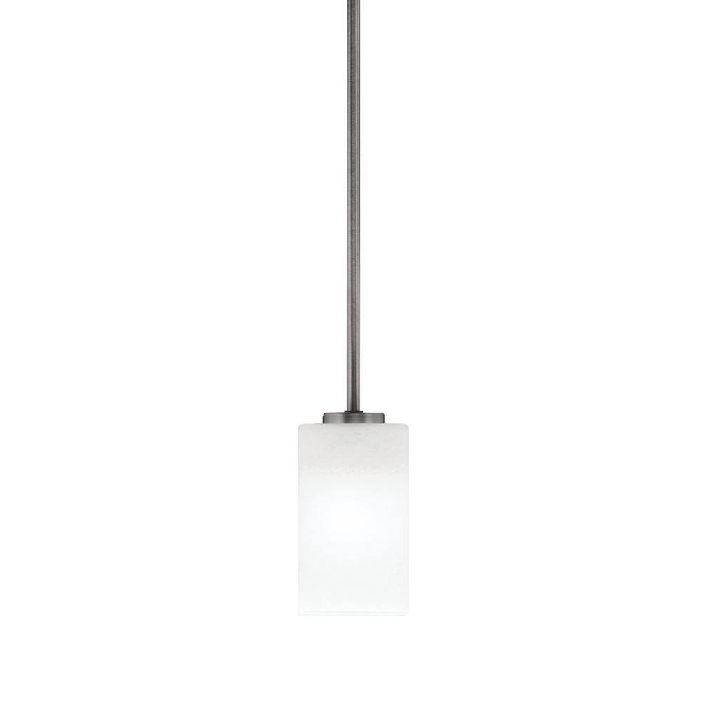 Cottonwood 100-Watt 1-Light Graphite Shaded Pendant Light with 3.5 in. Squa