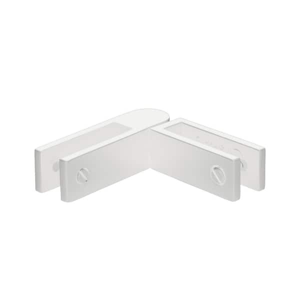 Hercules White Stainless Steel 2-way Adjustable Glass to Glass Panel Holder for Glass Railing