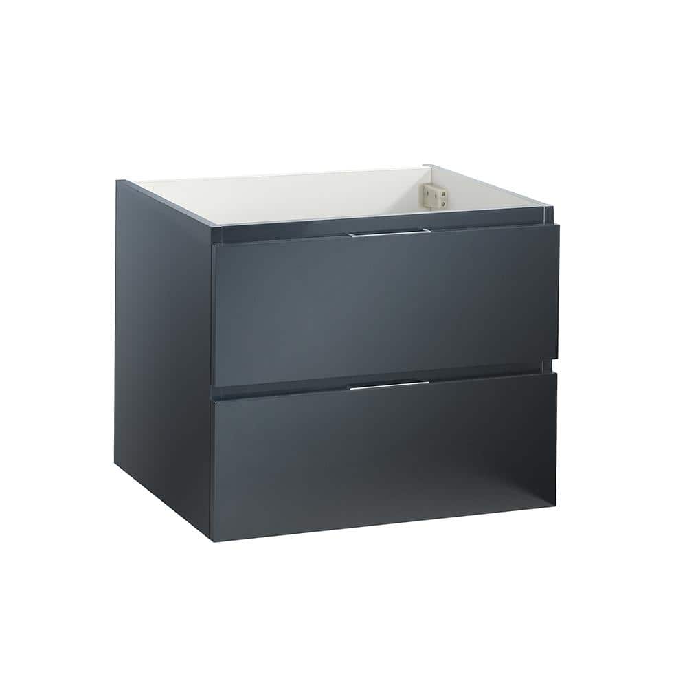 Valencia 24" Glossy Gray MDF Wall-Mount Vanity Base