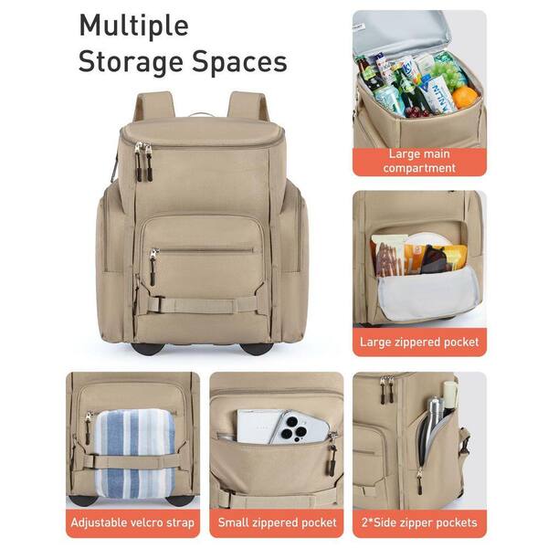 23 qt. Rolling Cooler Backpack, Leakproof Waterproof  display picture 3