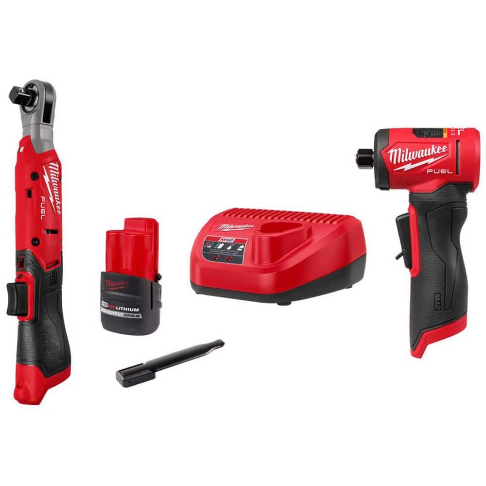 M12 12V Lithium-Ion 1/2 in. Cordless Ratchet Kit with Battery, Charger and Right Angle Die Grinder price history on PriceWatchPro