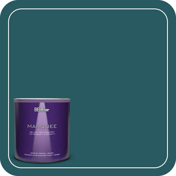 BEHR MARQUEE 1 qt. #PPF-56 Terrace Teal Eggshell Enamel Interior Paint & Primer