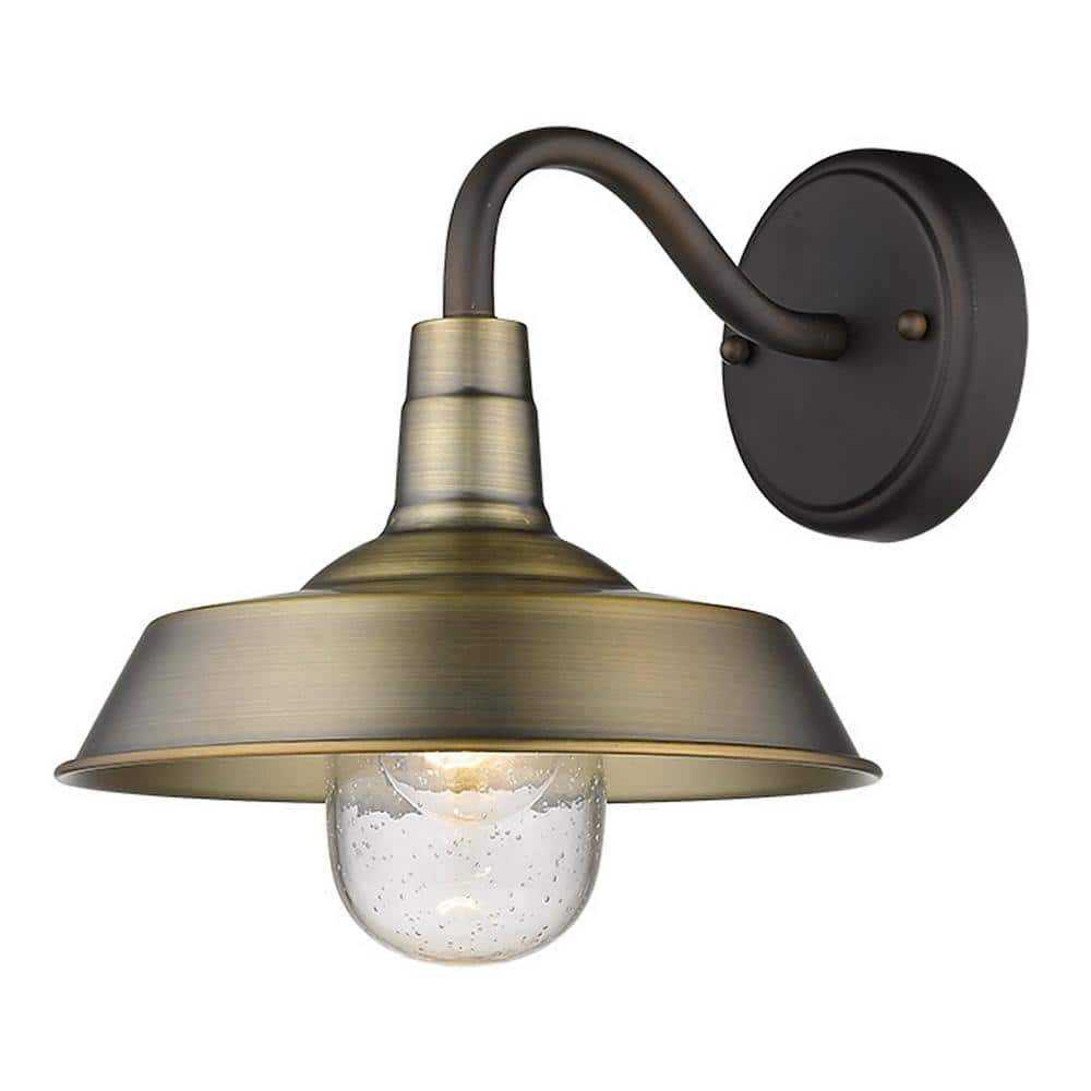 Burry 12" Antique Brass Dimmable Direct Wired Wall Light