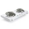 Portable 2-Burner 5.5 in. White Hot Plate with Temperature Control