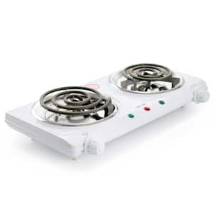 2-Burner 9 in. White Electric Countertop Hot Plate