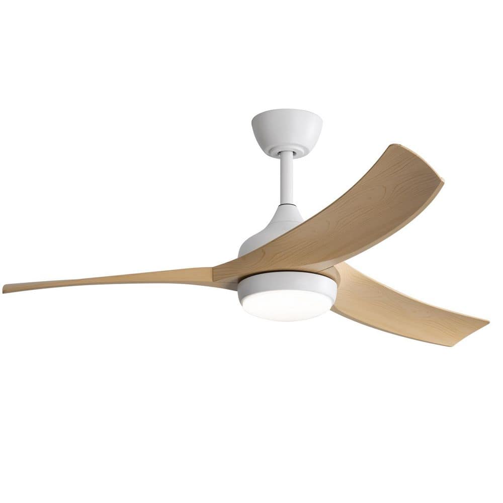 52 in. Indoor/Outdoor Modern Integrated LED White Ceiling Fan with Light Kit and Remote, Reversible DC Motor Included price history on PriceWatchPro