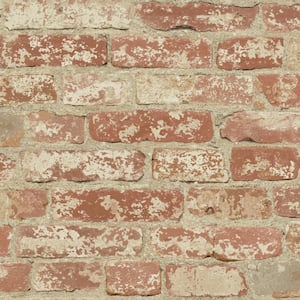 Stuccoed Red Brick Peel and Stick Wallpaper (Covers 28.18 sq. ft.)