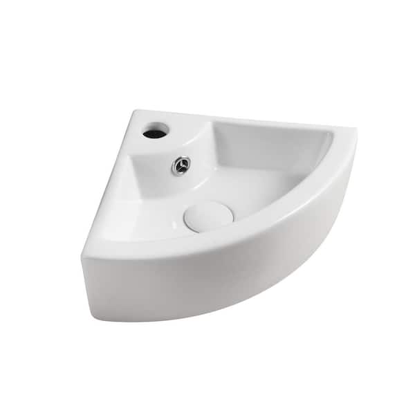 Elanti Wall Mounted Corner Bathroom, Small Sinks For Bathroom Home Depot