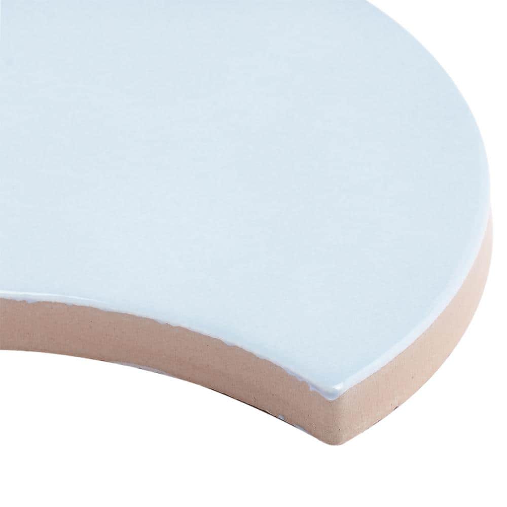 Sky Blue 2.44" x 5" Ceramic Fish Scale Wall Tile