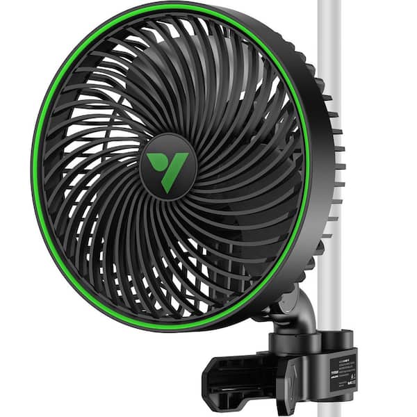 AeroWave Portable 6 in. Smart Wifi Control Clip Fan in Black with Fully-Adjustable Tilt for Hydroponic Ventilation