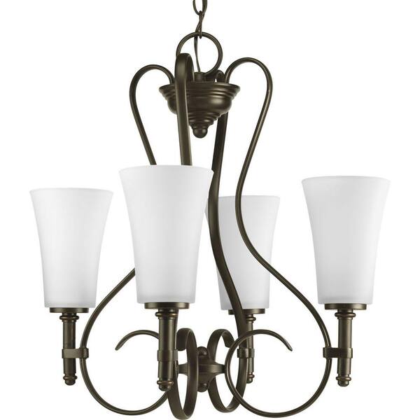 Progress Lighting Flirt Collection 4-Light Antique Bronze Chandelier