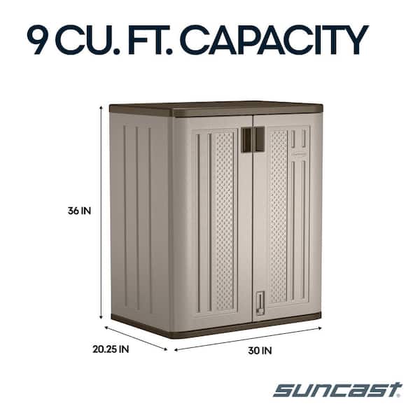 Suncast 5-Piece Plastic Garage Storage Cabinet Set in Platinum