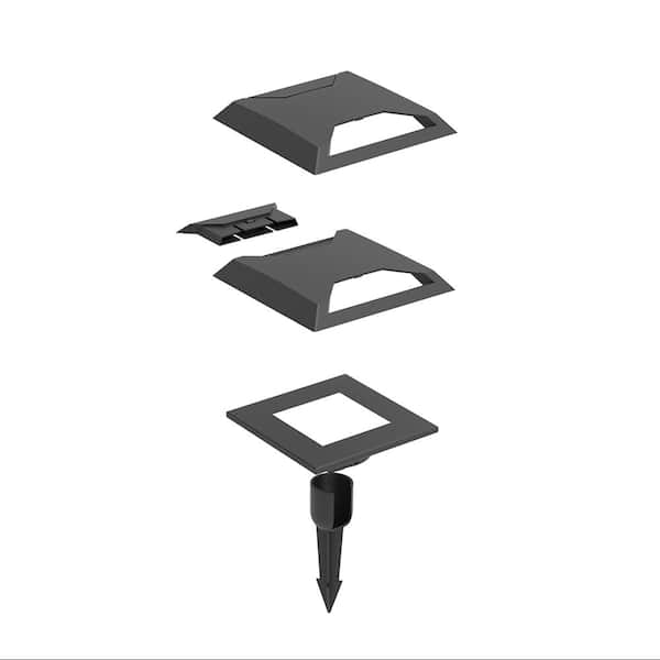 Hampton Bay CASTLEBERRY LV LED WELL/DECK LIGHT with OPTIONAL COVER BLACK FINISH