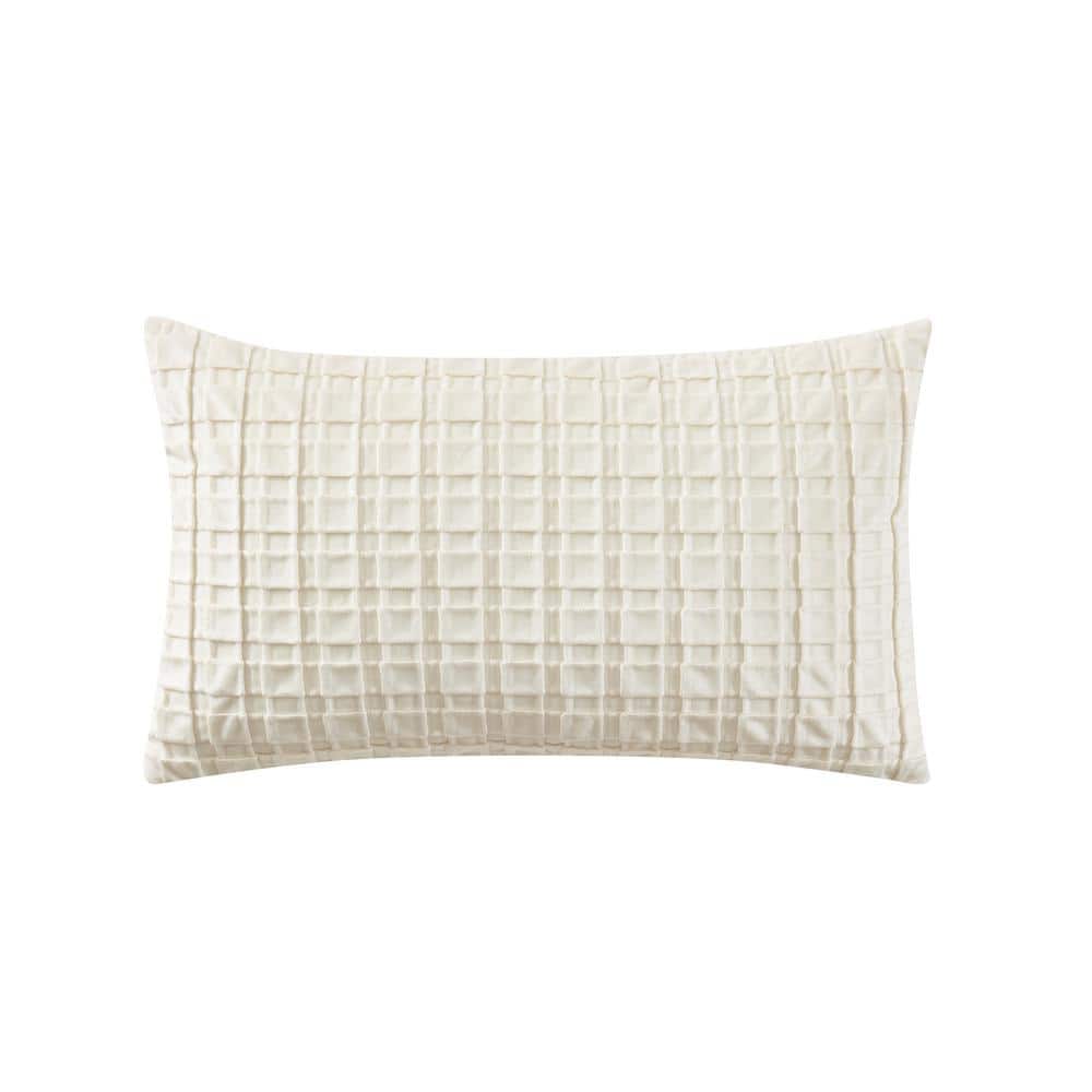 Alice White Polyester Boudoir Decorative Throw Pillow 12X20