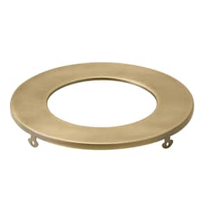 Direct-to-Ceiling 4 in. Natural Brass Slim Decorative Round Recessed Light Trim
