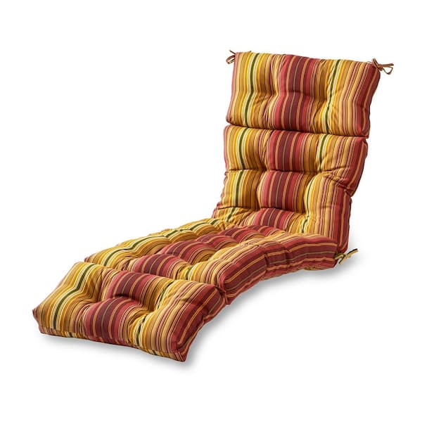 Greendale Home Fashions Kinnabari Stripe Outdoor Chaise Lounge Cushion