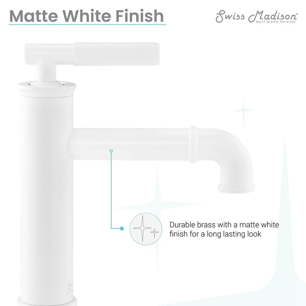 Matte White Nickel Single-Handle Bathroom Faucet