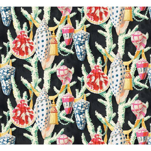 SURFACE STYLE Ocean Wonders Ebony Vinyl Peel and Stick Wallpaper Roll (Covers 30.75 sq. ft.)