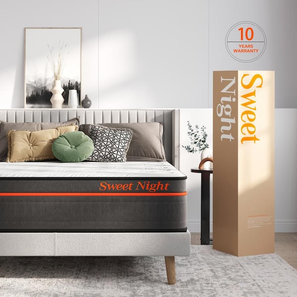 14 in. Medium Memory Foam Hybrid Individually Wrapped Innerspring Tight Top California King Mattresses