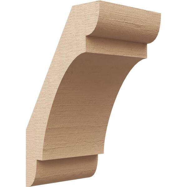 Ekena Millwork 5 in. x 10 in. x 6 in. Olympic Rough Cedar Woodgrain Timberthane Polyurethane Knee Brace, Primed