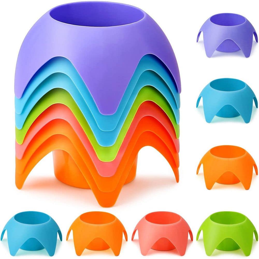 Set of 7 Portable Beach Sand Cup Holders with 5.5 Inch Diameter, Multi-Color Durable Plastic Coasters price history on PriceWatchPro
