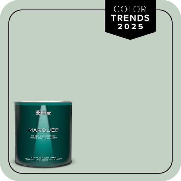 BEHR MARQUEE 1 qt. #PPU11-13 Frosted Jade One-Coat Hide Semi-Gloss Enamel Interior Paint & Primer
