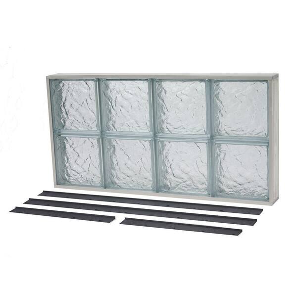 TAFCO WINDOWS 31.625 in. x 15.625 in. NailUp2 Ice Pattern Solid Glass Block Window