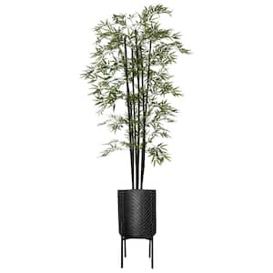 87.5 in. Artificial Bamboo Tree in Chevron planter
