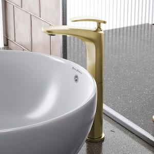 Sublime Single-Handle High Arc Single Hole Bathroom Faucet in Brushed Gold