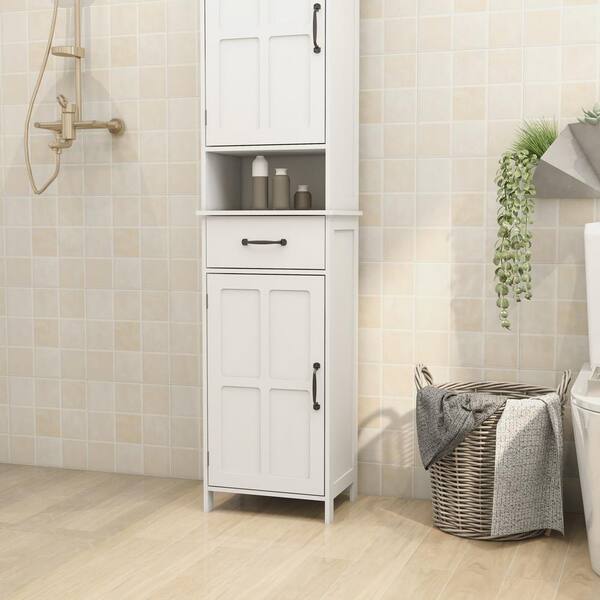 15.74 in. W x 11.8 in. D x 64.96 in. H White Narrow Height Slim