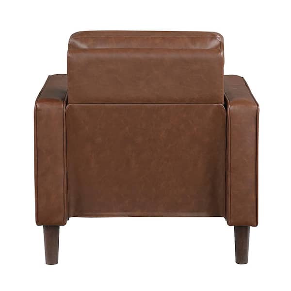 Lazzara Apollo Chocolate Faux Leather Arm Chair 9203CHC-1 - The