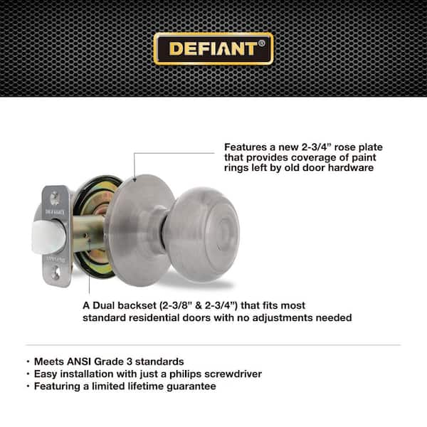 Defiant Hartford Satin Nickel Hall/Closet Door Knob 32TGX230B