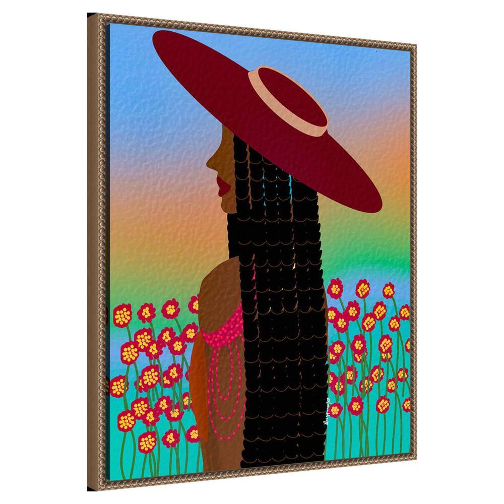 Lola Lady Abstract Canvas Print with Bronze Frame
