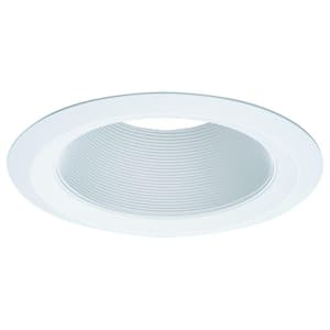 E26 Series 6 in. White Recessed Ceiling Light Tapered Baffle with Self Flanged White Trim Ring