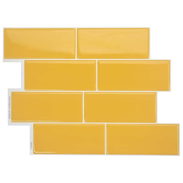 smart tiles Metro Sunny 11.56 in. x 8.38 in. Vinyl Peel and Stick Tile (2.21 sq. ft. / 4-Pack)