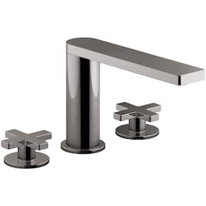 Composed 2-Handle Deck Mount Roman Tub Faucet with Cross Handles in Titanium