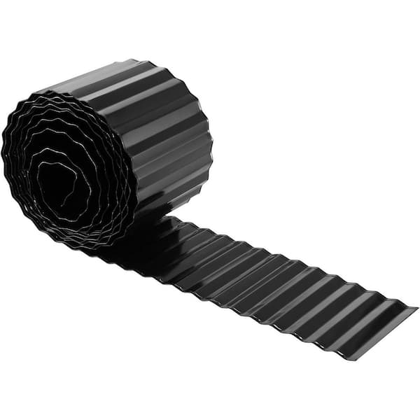 Oyezvary 6 x 20 ft. Black Corrugated Metal Garden Edging for Lawn Flower Beds Paver Durable Fence