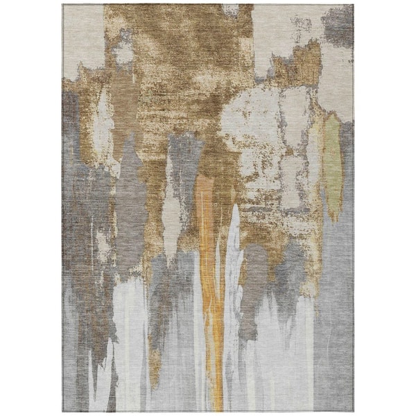 Chantille Machine Washable Indoor/Outdoor Abstract ACN1979 Ivory 5 ft. x 7 ft. 6 in. Area Rug