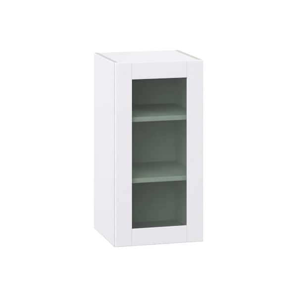 15 in. W x 14 in. D x 30 in. H Assembled Glass Door Wall Kitchen Cabinet in Bright White