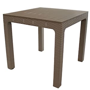 Polypropylene Table with Faux Woodgrain Tabletop - Champagne