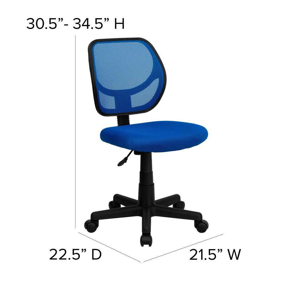 Sleek Blue Mesh Swivel Task Chair with Lumbar Support