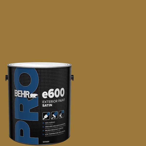 BEHR PRO 1 Gal. #M300-7A Retro Gold Satin Exterior Paint