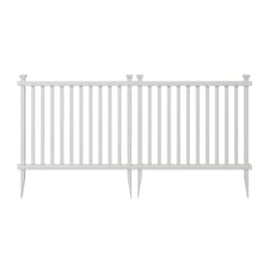 3 ft. H x 3.5 ft. W Baskenridge No-Dig Vinyl Garden Picket Fence Panel Kit (2-Pack)