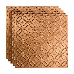 Rings 2 ft. x 2 ft. Polished Copper Lay-In Vinyl Ceiling Tile (20 sq. ft.)
